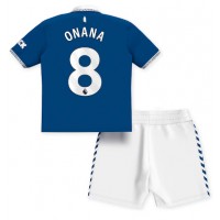 Everton Amadou Onana #8 Heimtrikotsatz Kinder 2023-24 Kurzarm (+ Kurze Hosen)